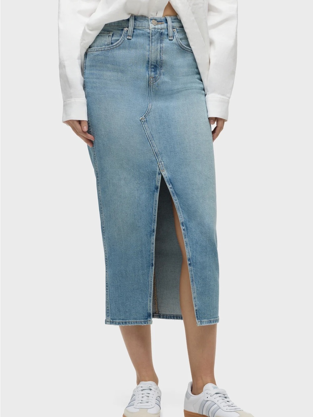 Hudson Reconstructed Skirt Light Medium Wash Denim Skirt size 26